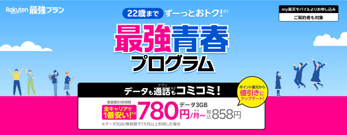 楽天モバイル入会学生割